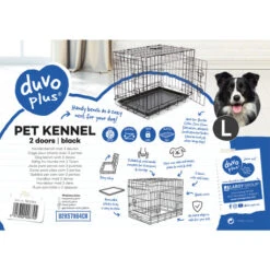 Duvo Cage En Fer Pliable 2 Portes Tirroir Plastic Noir - L - 92x57x64cm -Nest Vriend Verkoopwinkel cage en fer pliable 2 portes tirroir plastic noir l 92x57x64cm 3