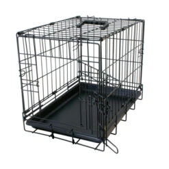 Duvo Cage En Fer Pliable 2 Portes Tirroir Plastic Noir - XL - 107x71x77cm
