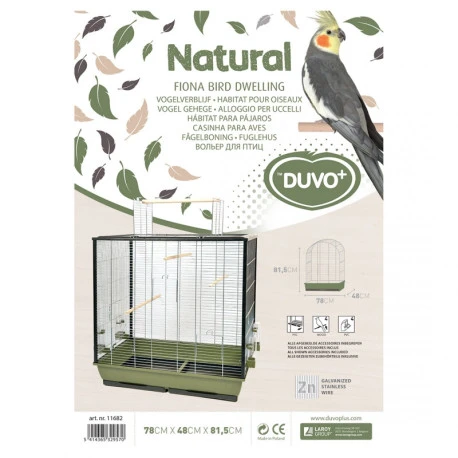 Duvo Cage Pour Oiseaux "Natural Fiona" Vert Olive/zinc - 78x48x81,5cm 4 Duvo Cage Pour Oiseaux "Natural Fiona" Vert Olive/zinc - 78x48x81,5cm - Afbeelding 2