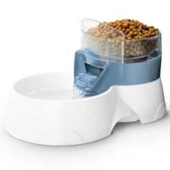 Duvo Distributeur Pet Feeder 2in1 Gris -1200ml - 28x19x17cm -Nest Vriend Verkoopwinkel distributeur pet feeder 2in1 gris 1200ml 28x19x17cm 2