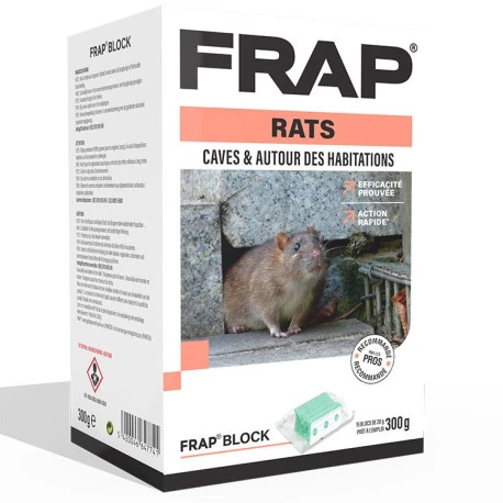 FRAP Block Caves & Autour Des Habitations 300 G - Appât Anti-Rats 3 FRAP Block Caves & Autour Des Habitations 300 G - Appât Anti-Rats