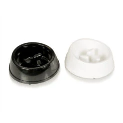 Duvo Mangeoire Mélamine Glossy Anti-glouton Noir/blanc 1400ml - L - Ø19cm